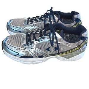 Apex Mens Lace Up Mesh‎ Athletic Boss Runner Active Shoes Silver Blue Size 12.5
